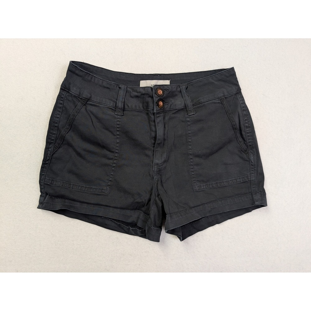 BKE Womens Cargo Utility‎ Shorts 23 Stretch Cotton Blend Black